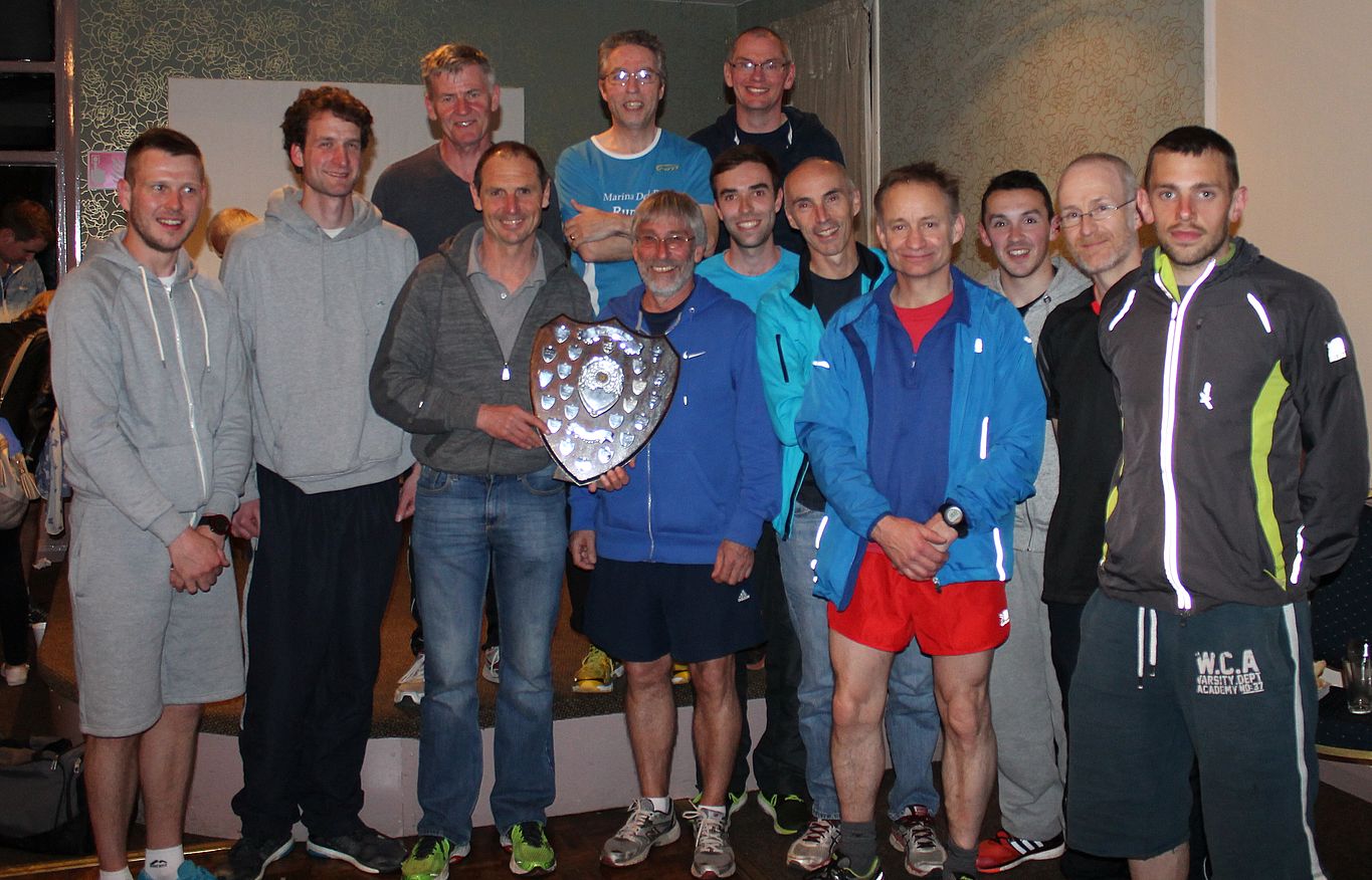 Men's team with the Division 1 Trophy
